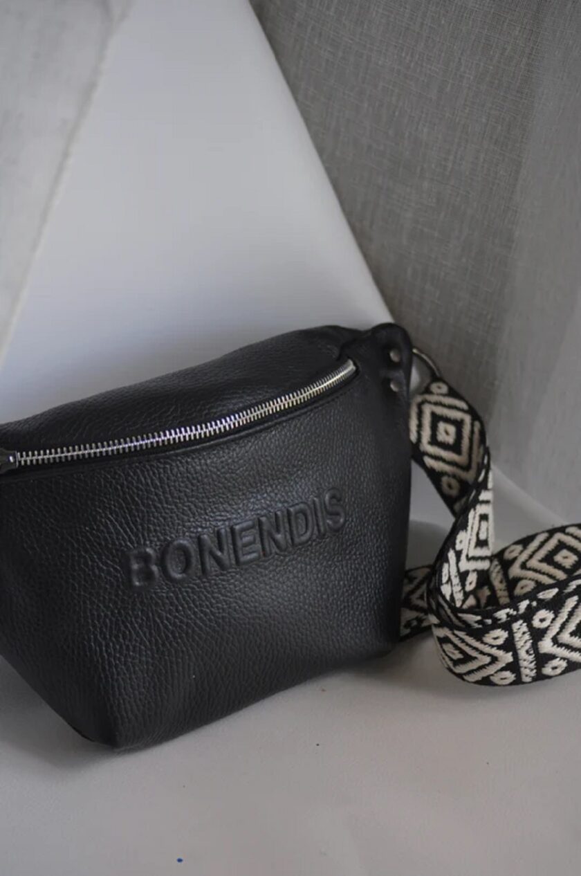 Venus Belt Bag - Black Leather lovebyhands.gr