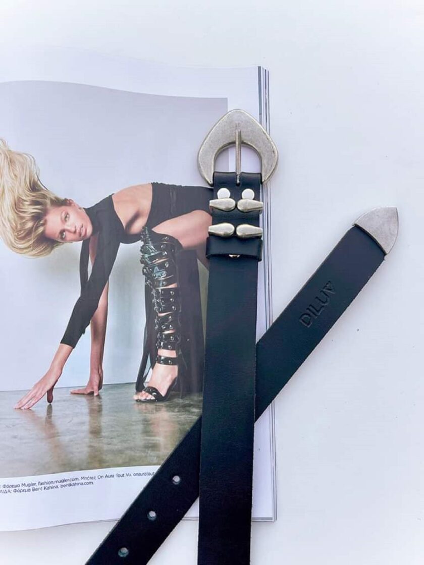 Sabine Belt - Black & Nickel lovebyhands.gr