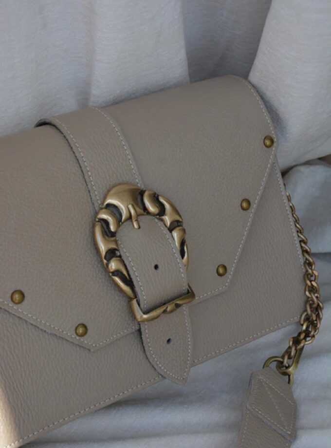 Briana Bag -Taupe Leather lovebyhands.gr