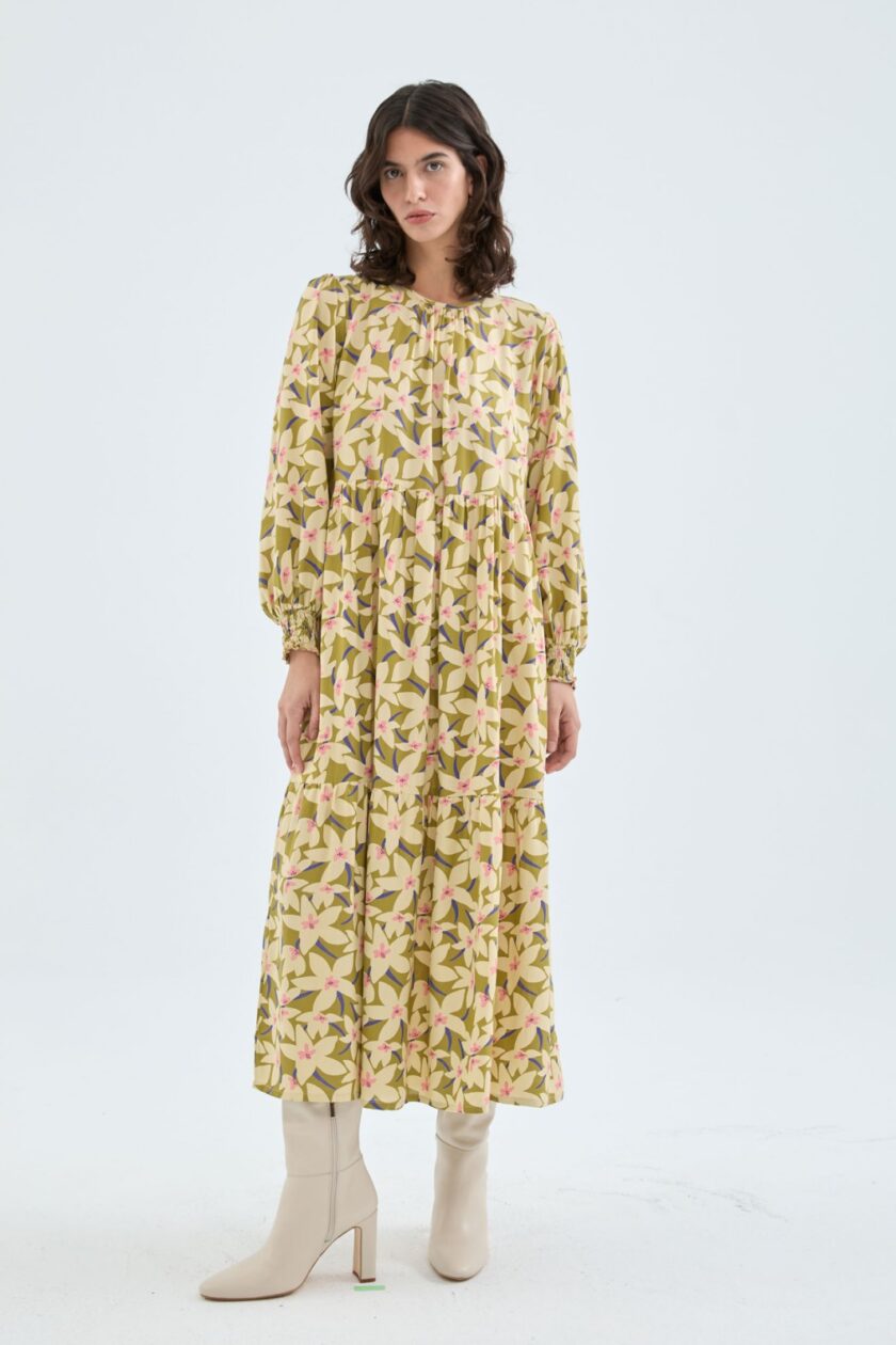 Floral Midi Dress lovebyhands.gr