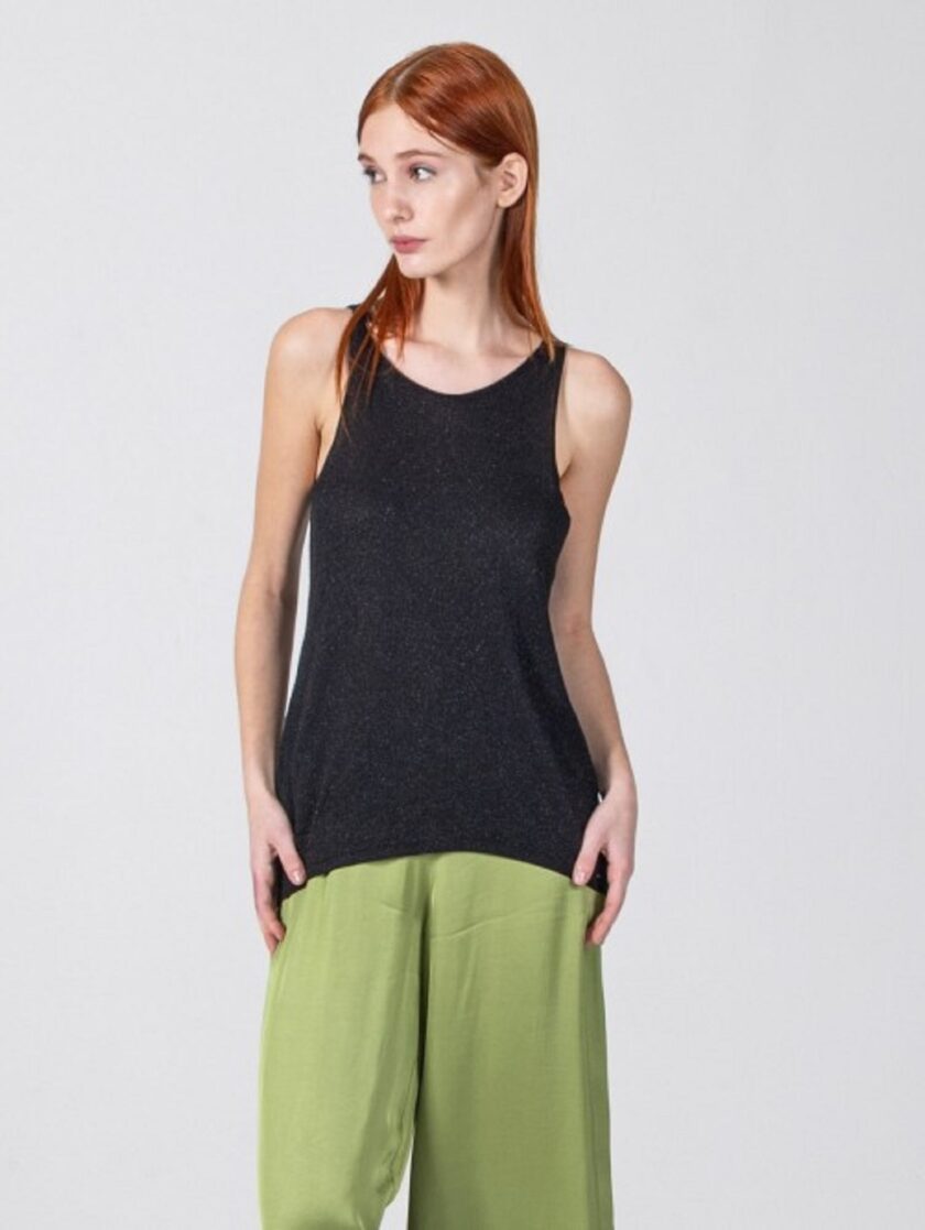 Lurex αμάνικο τοπ lovebyhands.gr