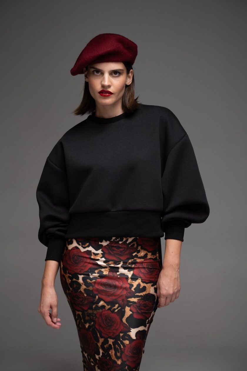 Bodycon Midi Skirt -Ocelot Roses love.sinnefo.cloud