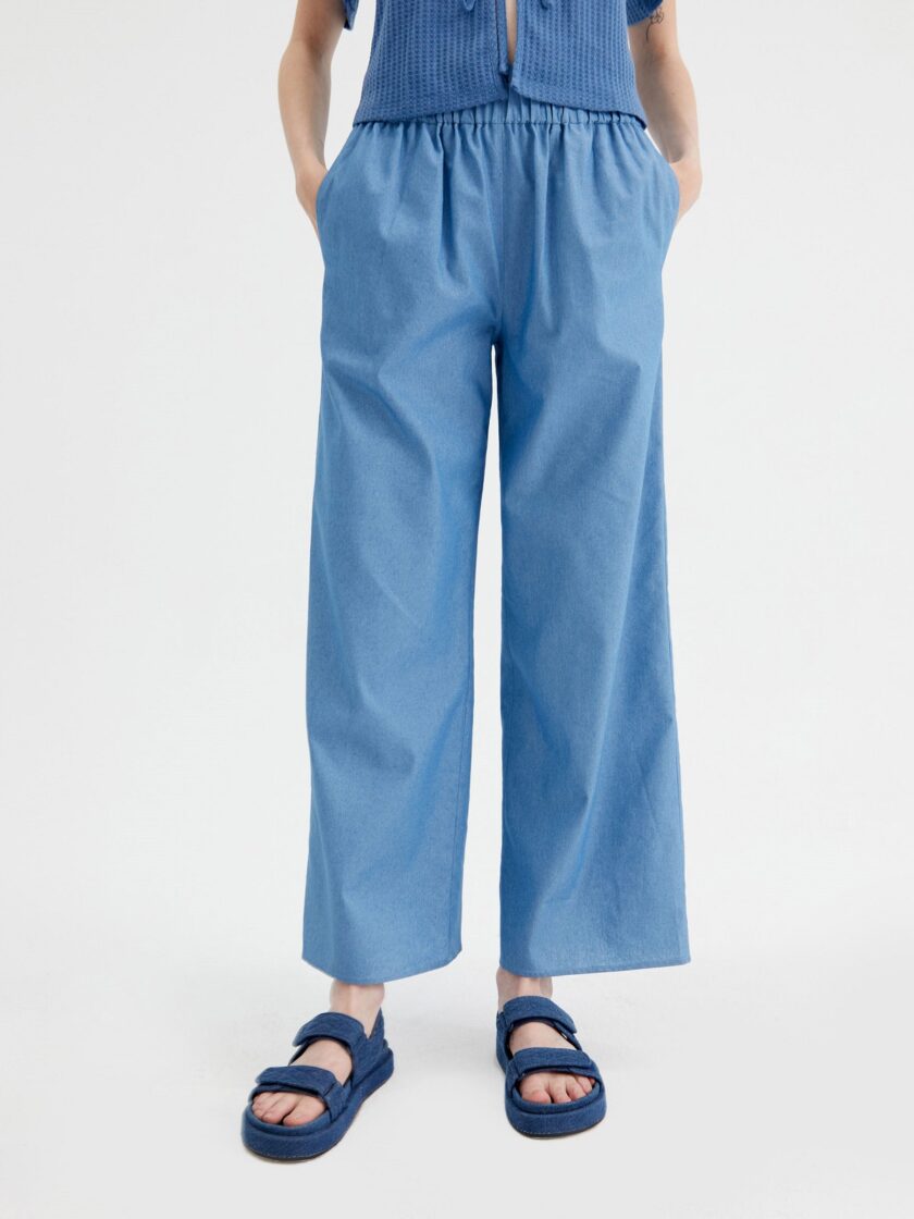 παντελόνι Blue denim straight-cut trousers love.sinnefo.cloud