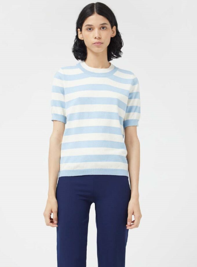 White & Blue Stripes Jumper love.sinnefo.cloud