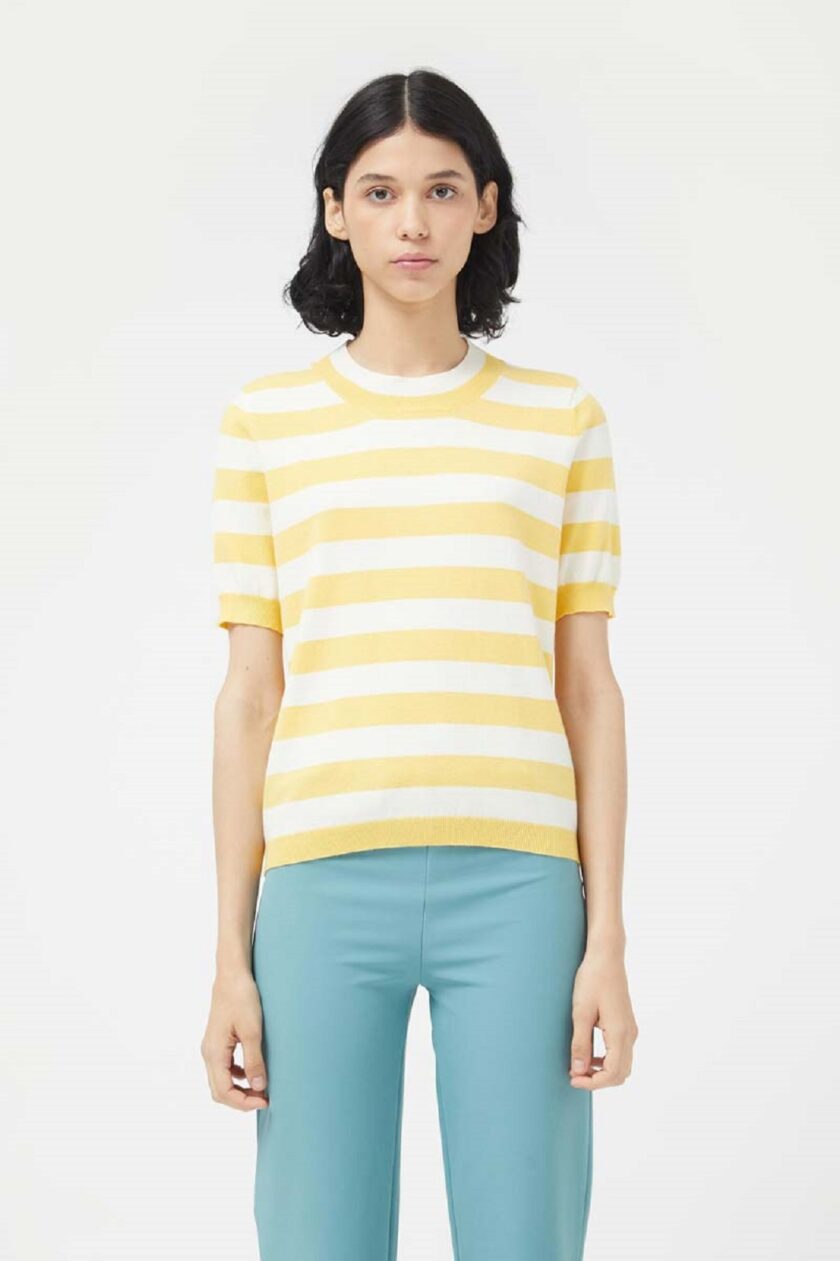 White & Yellow Stripes Jumper love.sinnefo.cloud