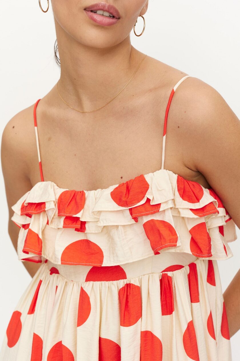 Red Dots Long Dress love.sinnefo.cloud