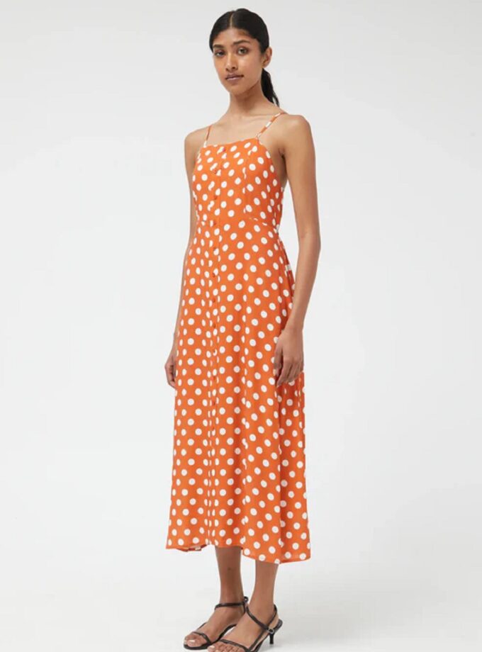 Brown Dots Long Dress love.sinnefo.cloud