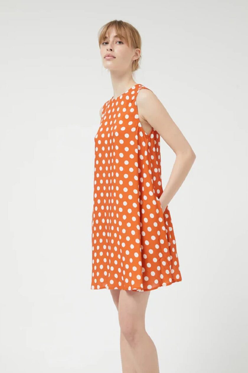 Brown Dots Short Dress love.sinnefo.cloud