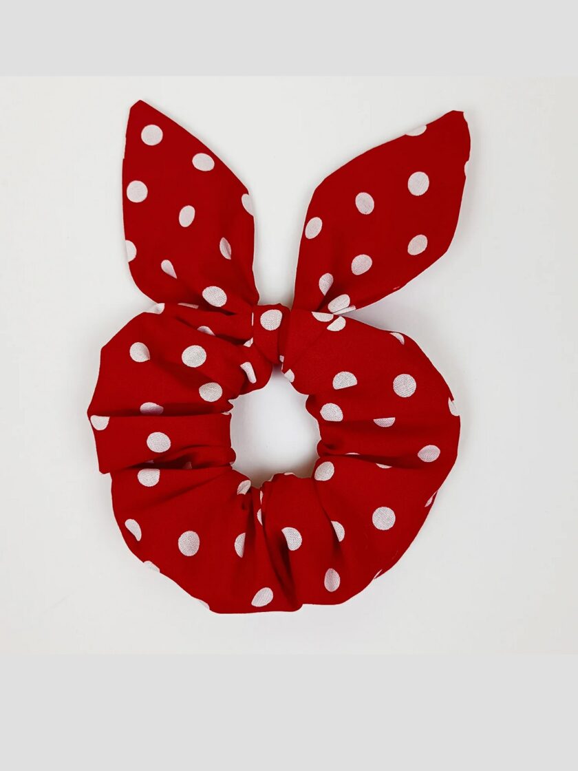 Bunny scrunchie (Πουά Κόκκινο) love.sinnefo.cloud