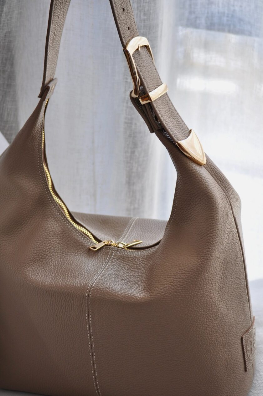 Serena Tote Bag - Taupe Leather love.sinnefo.cloud