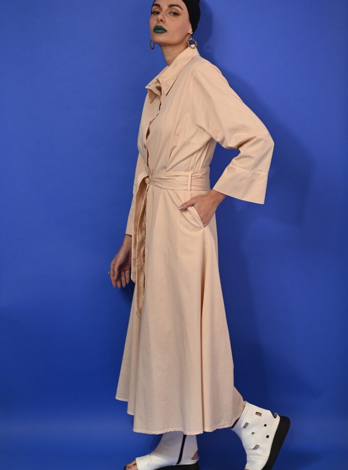 Πουκαμισοφόρεμα Maxi (Creme) love.sinnefo.cloud