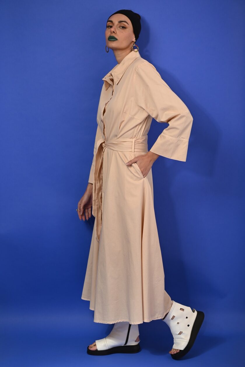 Πουκαμισοφόρεμα Maxi (Creme) love.sinnefo.cloud