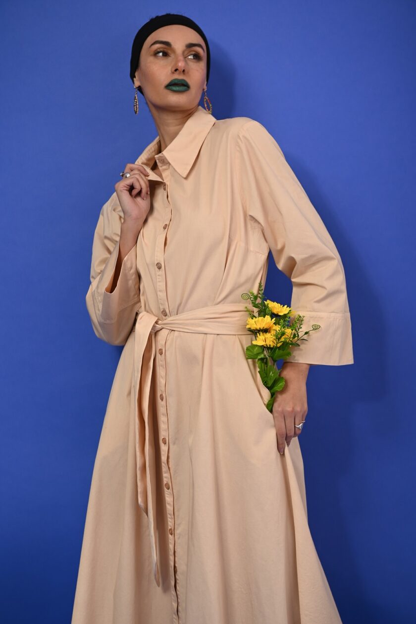 Πουκαμισοφόρεμα Maxi (Creme) love.sinnefo.cloud