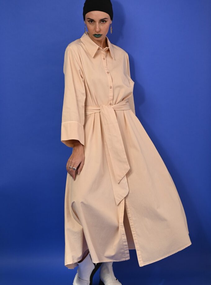 Πουκαμισοφόρεμα Maxi (Creme) love.sinnefo.cloud