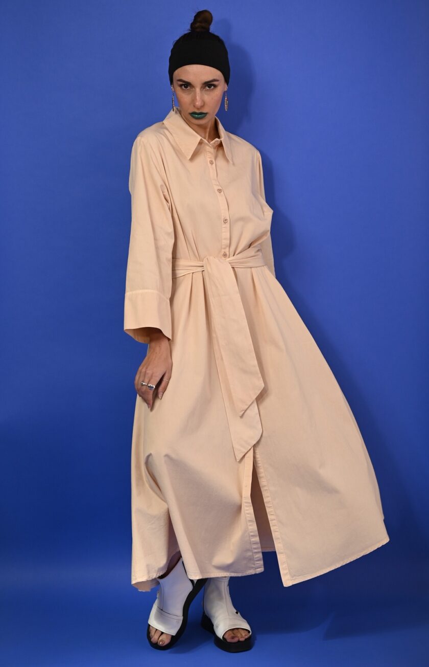 Πουκαμισοφόρεμα Maxi (Creme) love.sinnefo.cloud