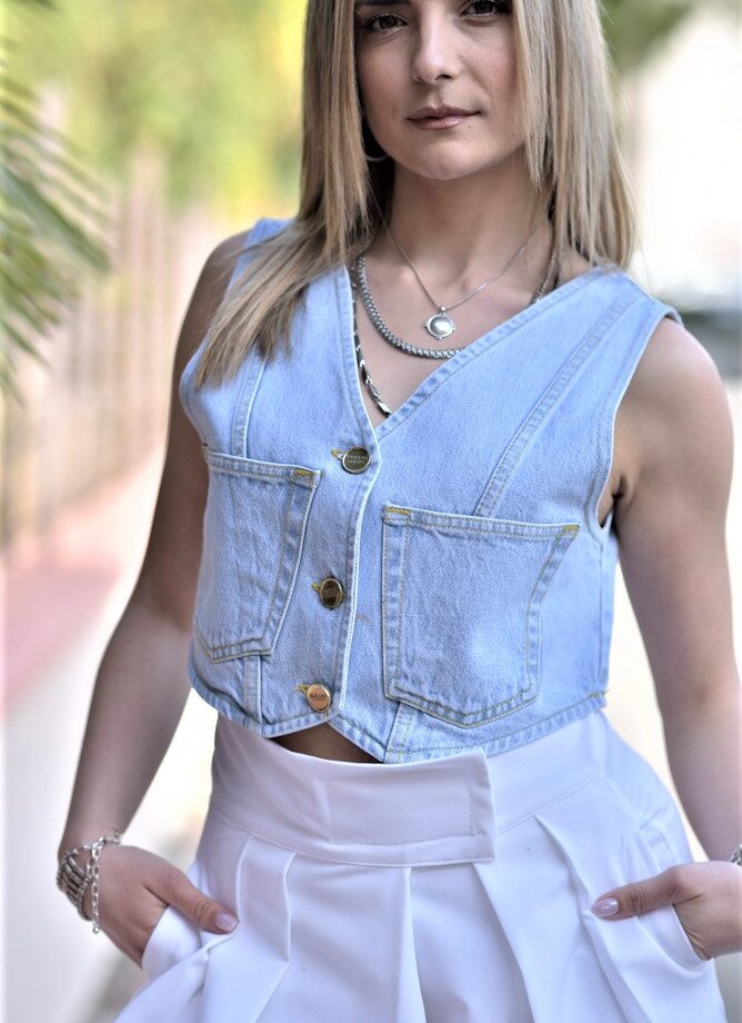 μπλουζα Marrita Denim Vest love.sinnefo.cloud