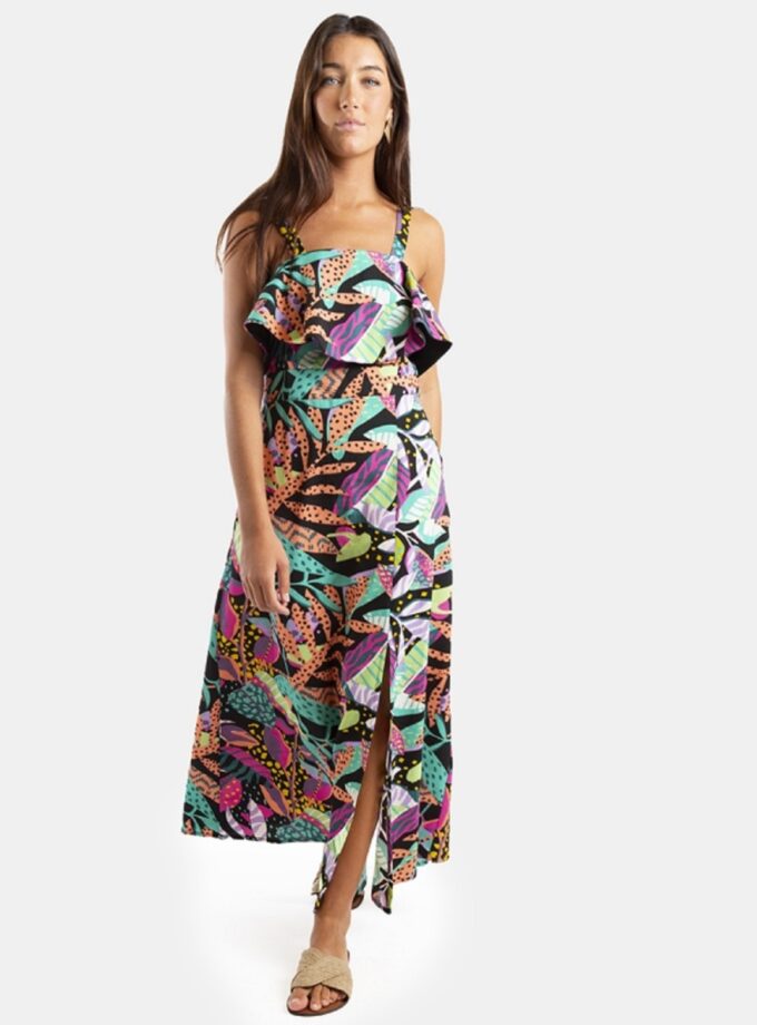 Tropical Print Long Dress love.sinnefo.cloud