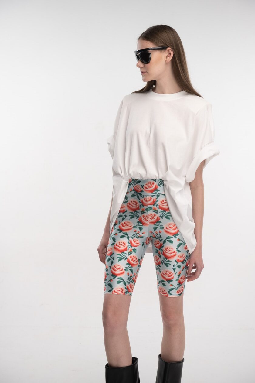 Biker Shorts (Pixie Roses Cyan) love.sinnefo.cloud