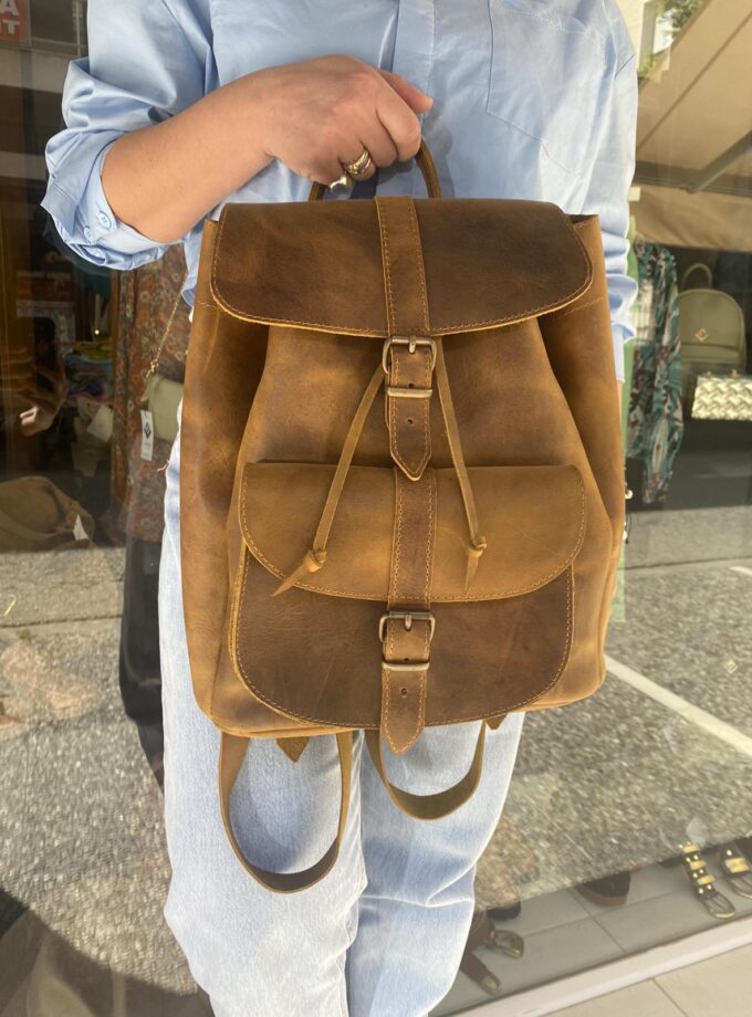 Basic Small Backpack (Καφέ Κερί) love.sinnefo.cloud