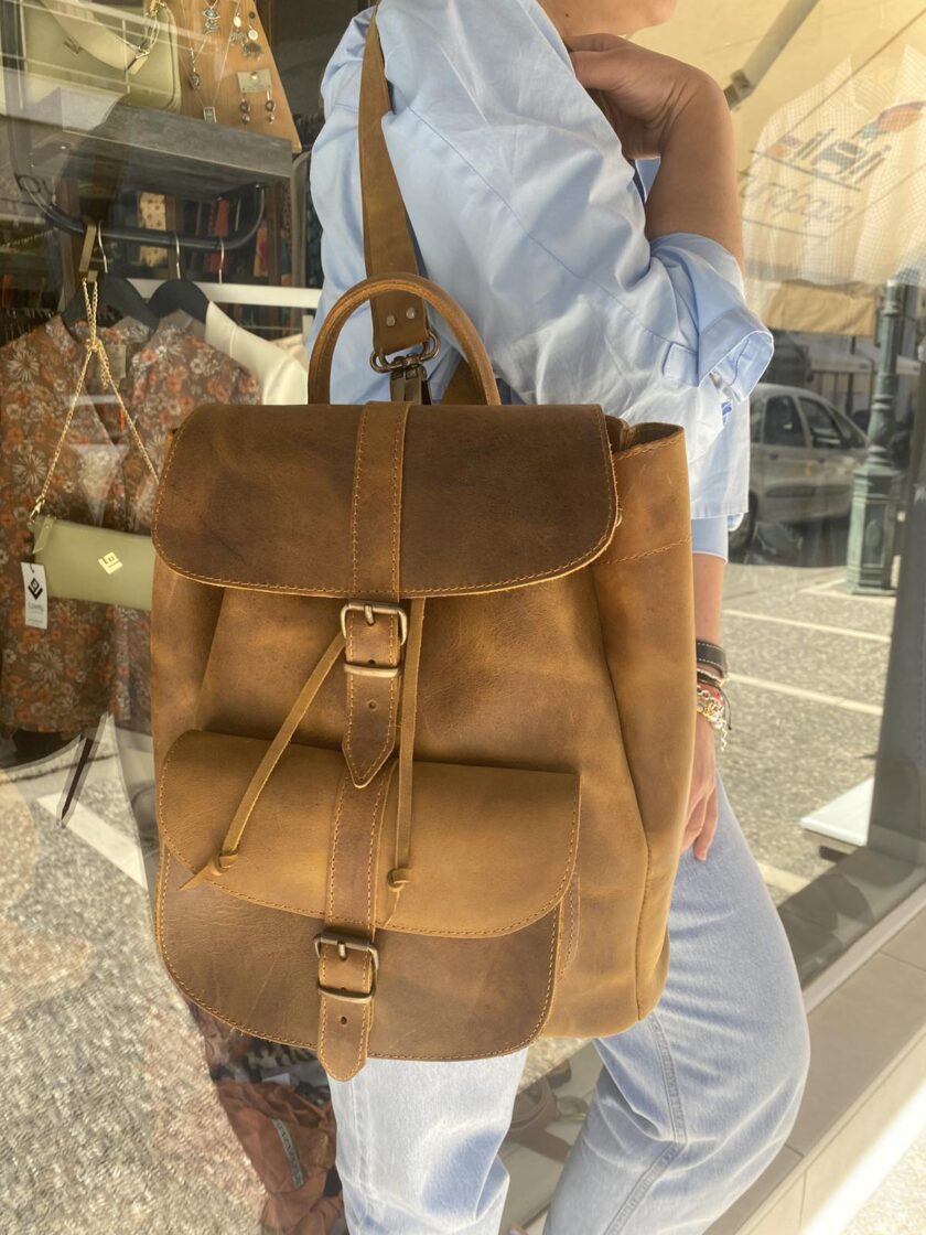 Basic Small Backpack (Καφέ Κερί) love.sinnefo.cloud