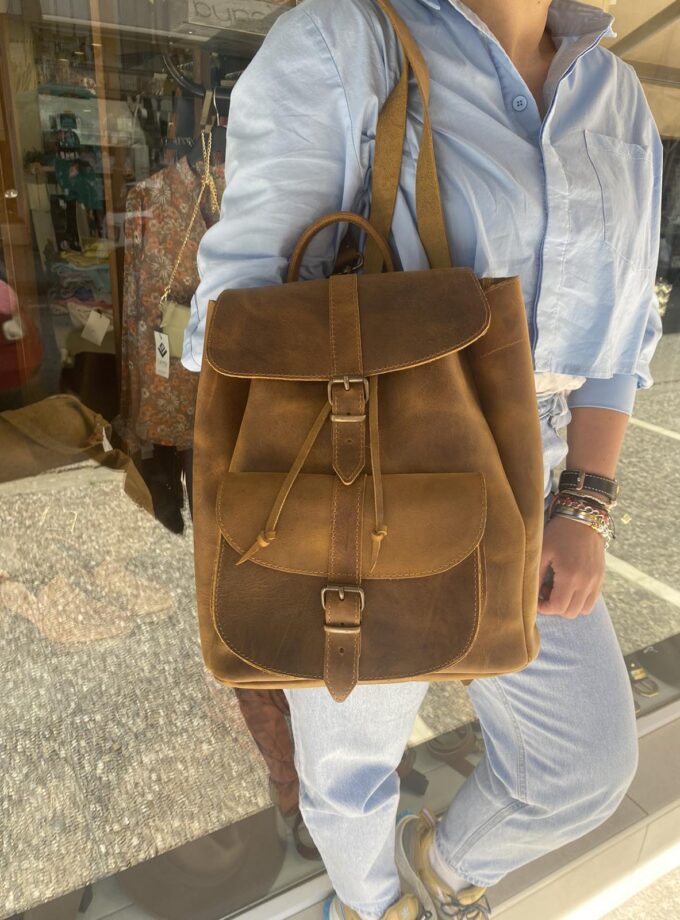 Basic Small Backpack (Καφέ Κερί) love.sinnefo.cloud