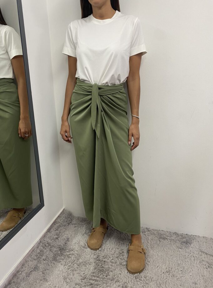 Polymorphic Satin Skirt (Khaki) love.sinnefo.cloud