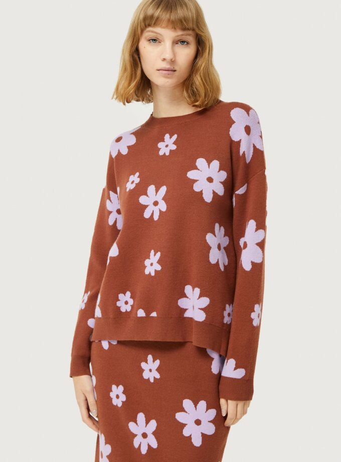 Sweater with flowers lovebyhands.gr