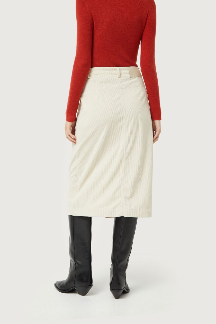 White corduroy midi skirt lovebyhands.gr