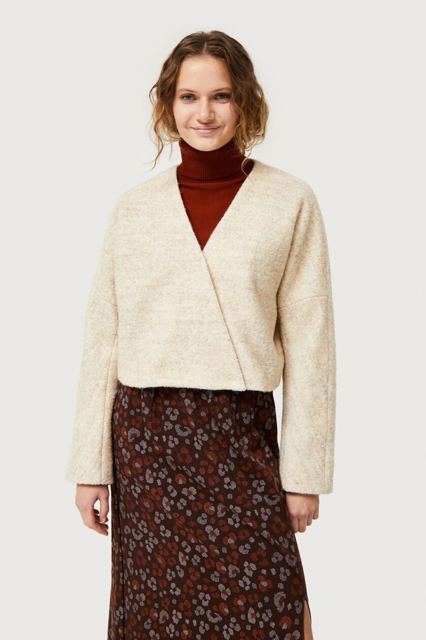 Beige double-breasted jacket lovebyhands.gr