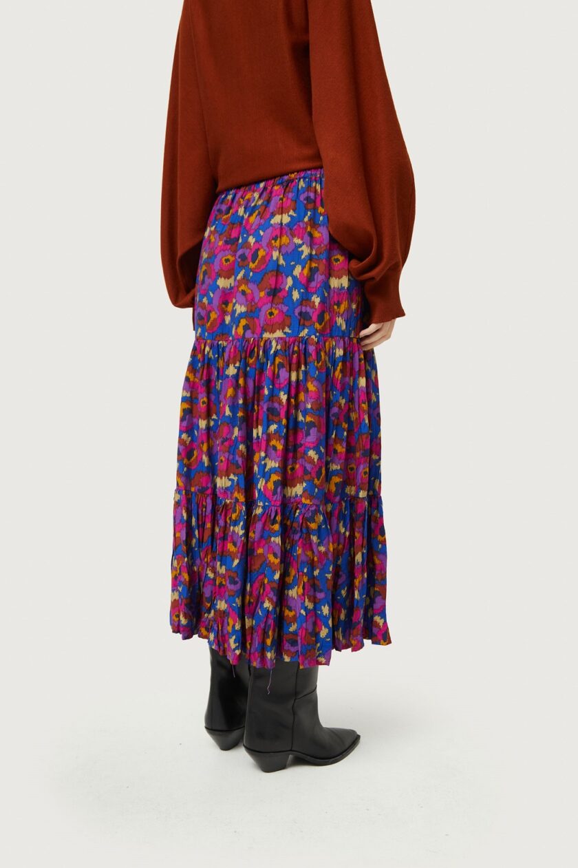 Dewberry Floral Print Midi Skirt lovebyhands.gr