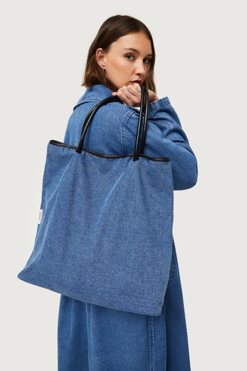 Blue denim shoulder bag lovebyhands.gr