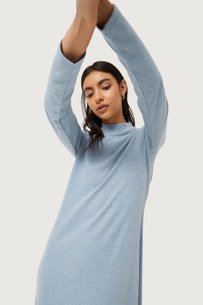 Long blue knit dress lovebyhands.gr