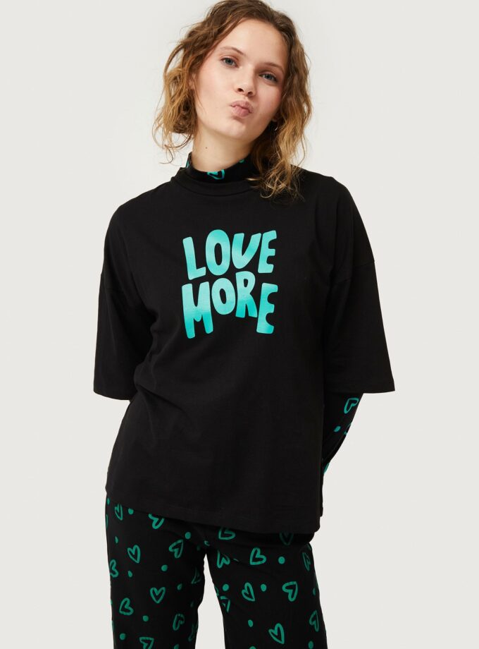 T-shirt with Love More print lovebyhands.gr