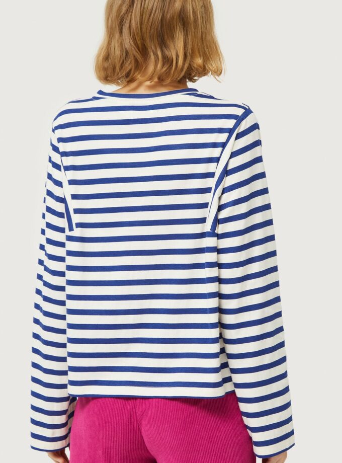 White and blue striped t-shirt lovebyhands.gr