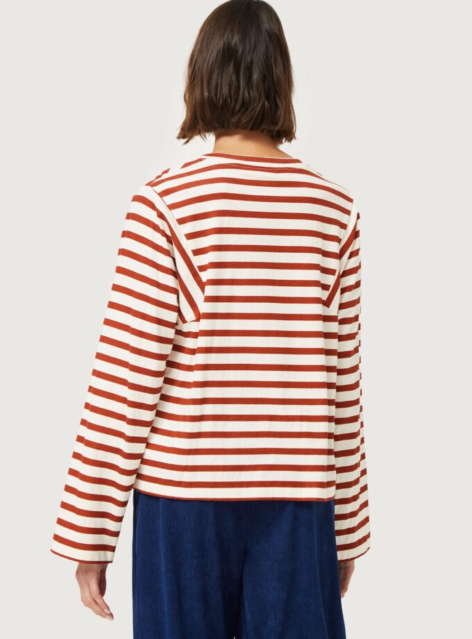 White and red striped t-shirt lovebyhands.gr