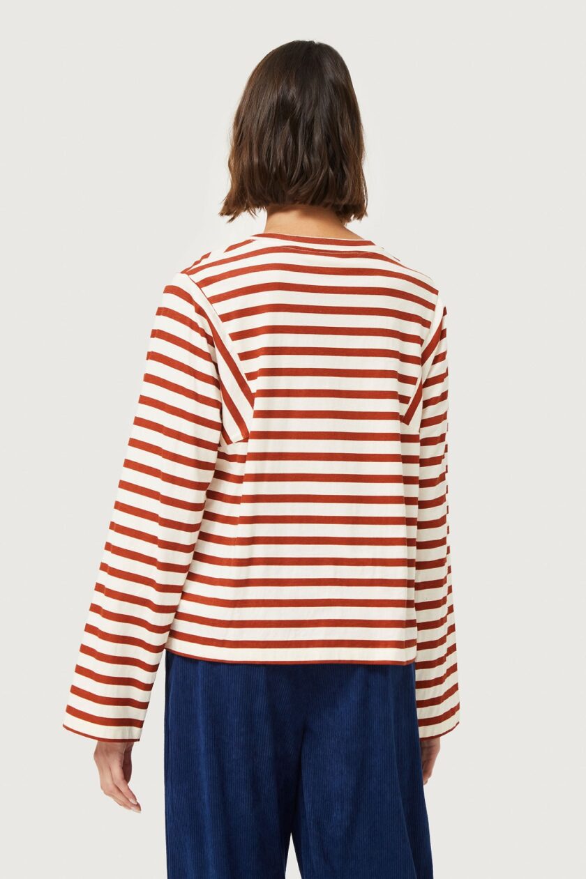 White and red striped t-shirt lovebyhands.gr