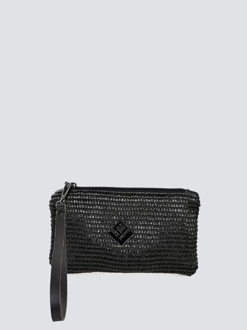 Purse Raffia - Black lovebyhands.gr