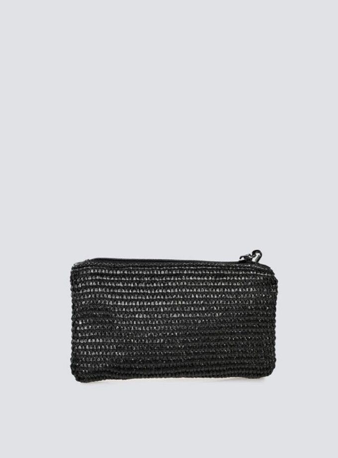 Purse Raffia - Black lovebyhands.gr