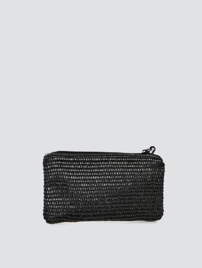 Purse Raffia - Black lovebyhands.gr