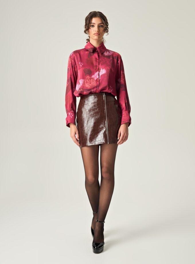 Crimson Allure Satin Shirt lovebyhands.gr