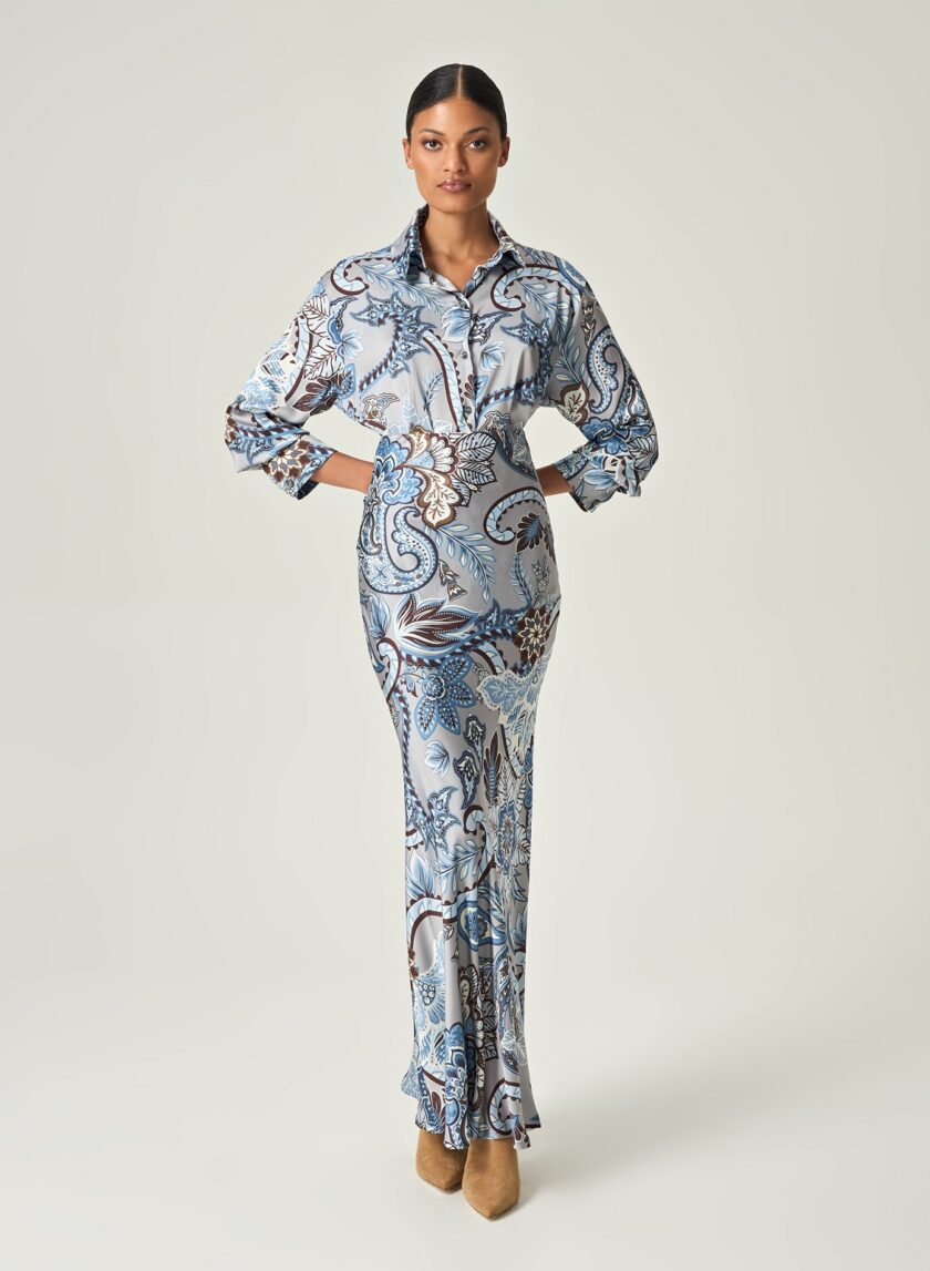 Azure Garden Paisley Satin Shirt lovebyhands.gr