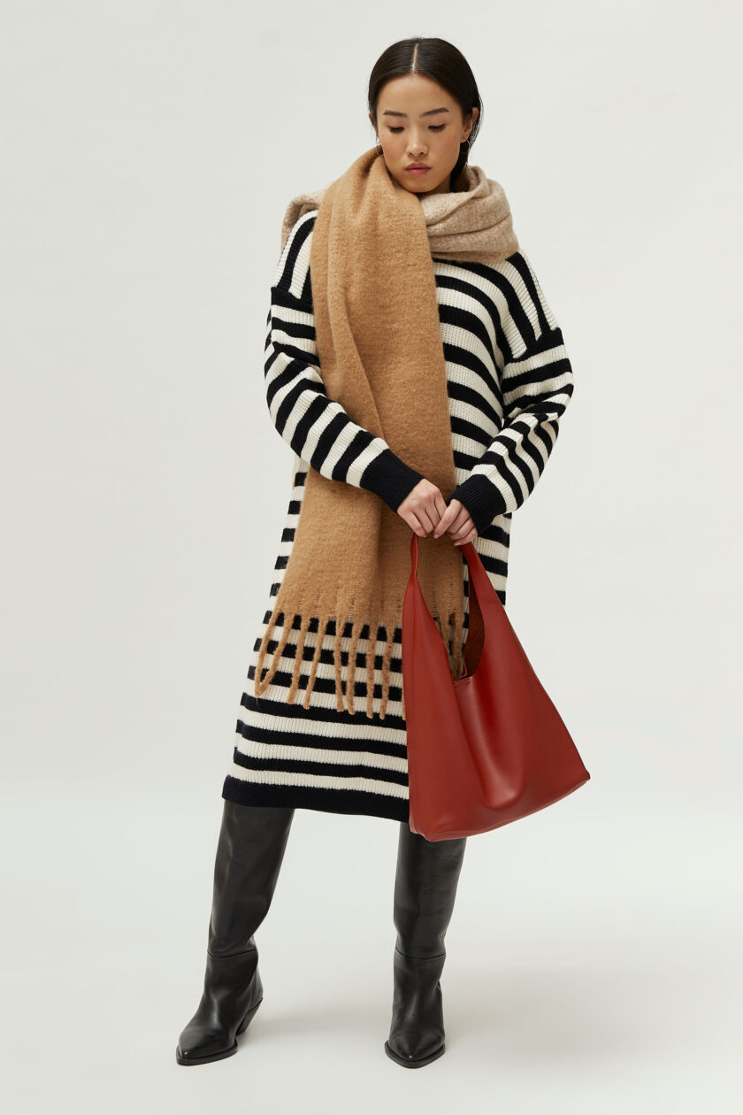 Black striped knit dress lovebyhands.gr