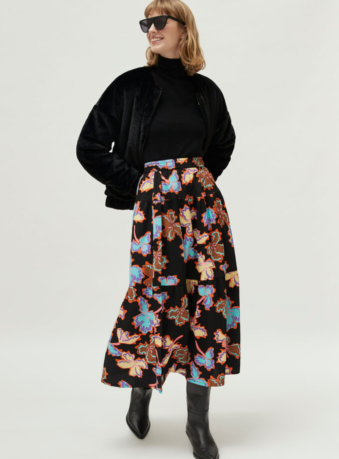 Alhelí floral print long skirt lovebyhands.gr