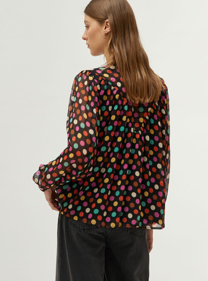 Multicolor polka dot print top lovebyhands.gr