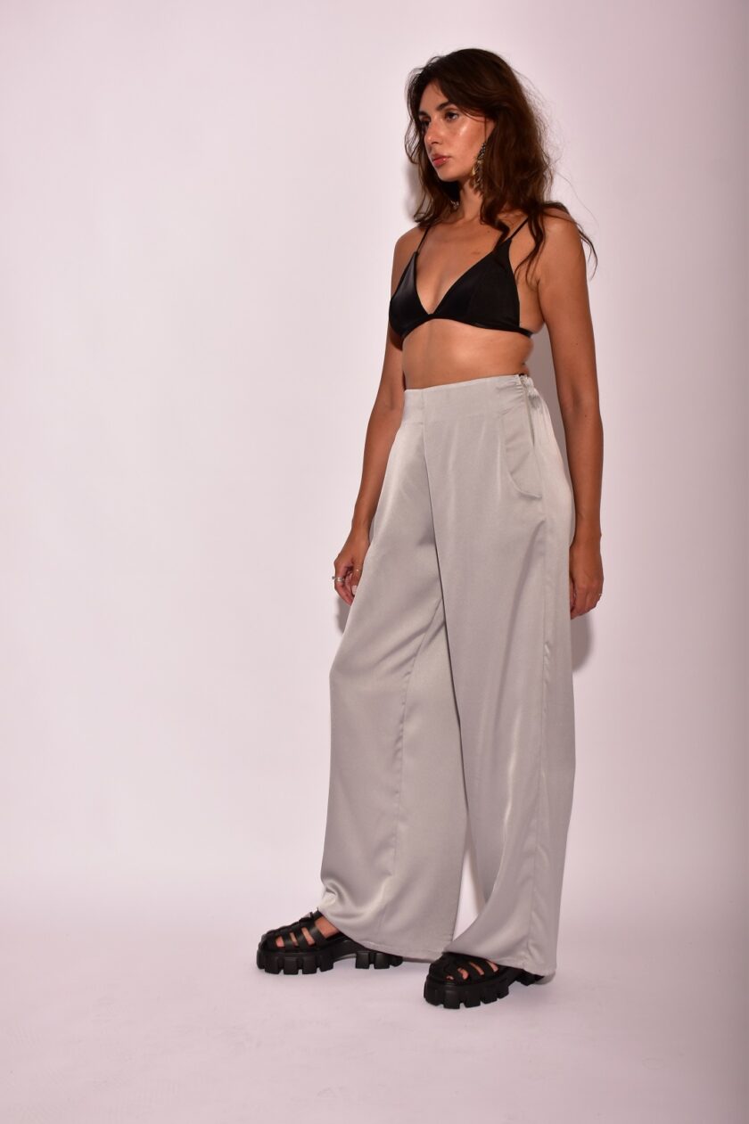 Anastasia Pants Saten Wide Leg lovebyhands.gr