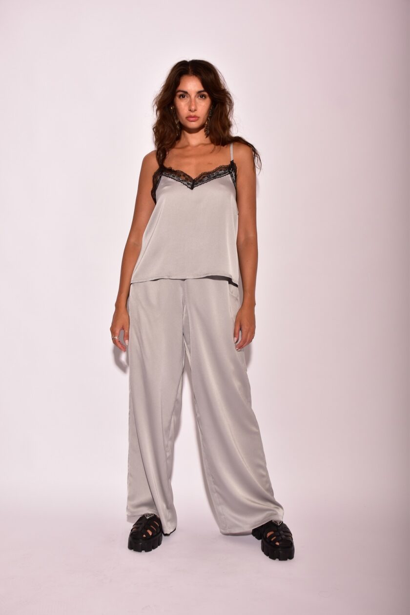 Anastasia Pants Saten Wide Leg lovebyhands.gr