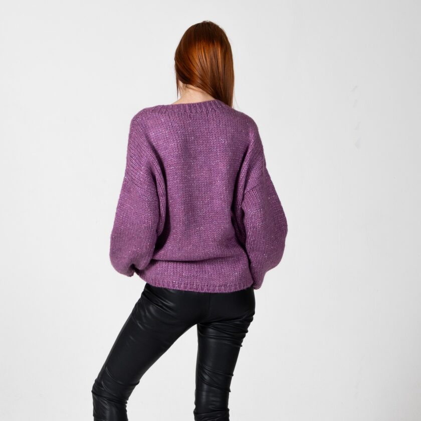 Mohair-lurex oversized πουλόβερ violet lovebyhands.gr