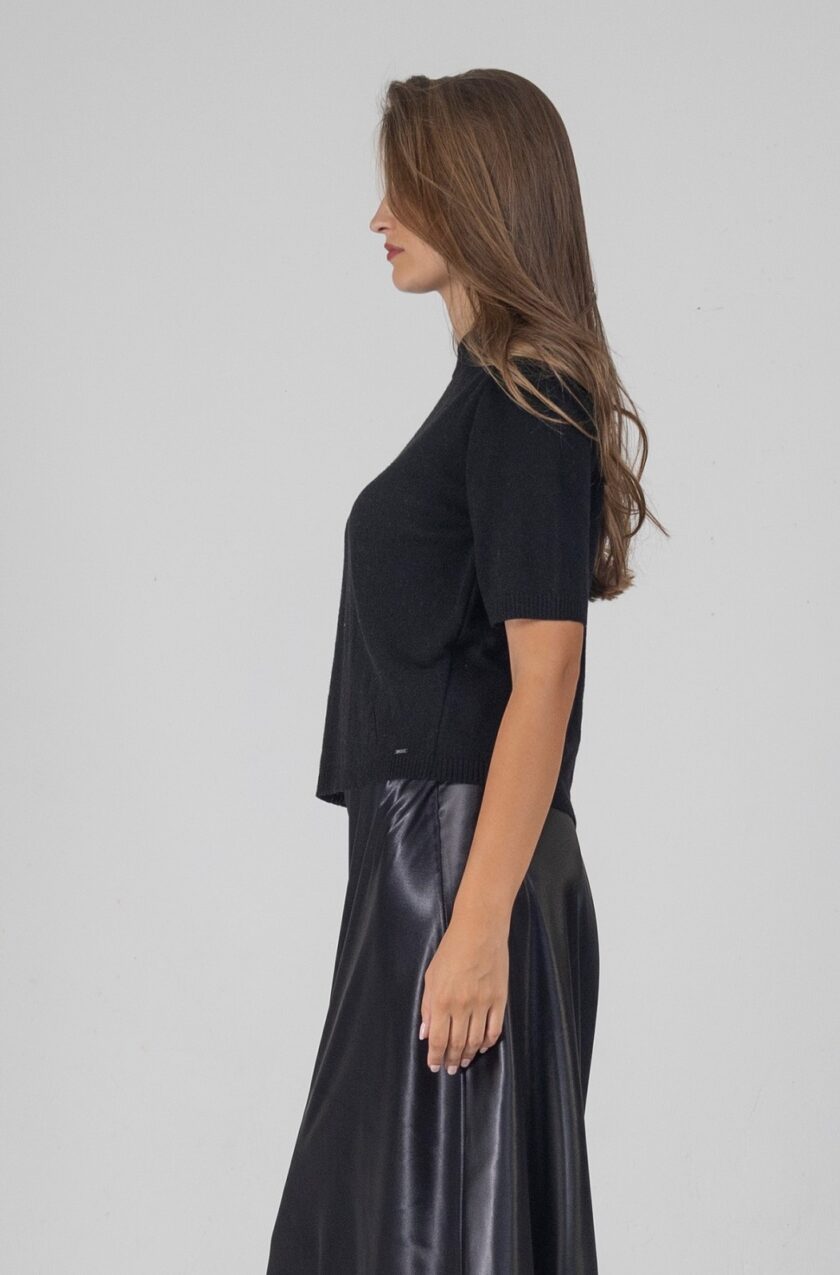Τ-shirt με κασμίρι black lovebyhands.gr