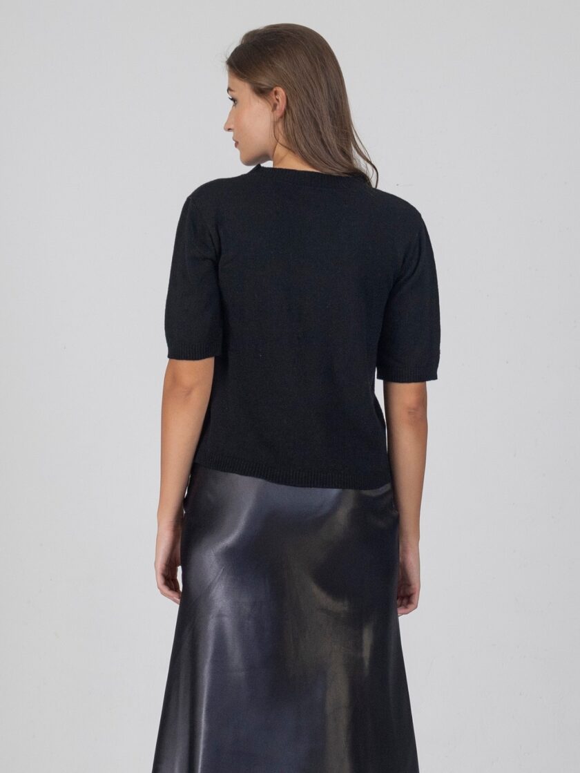 Τ-shirt με κασμίρι black lovebyhands.gr