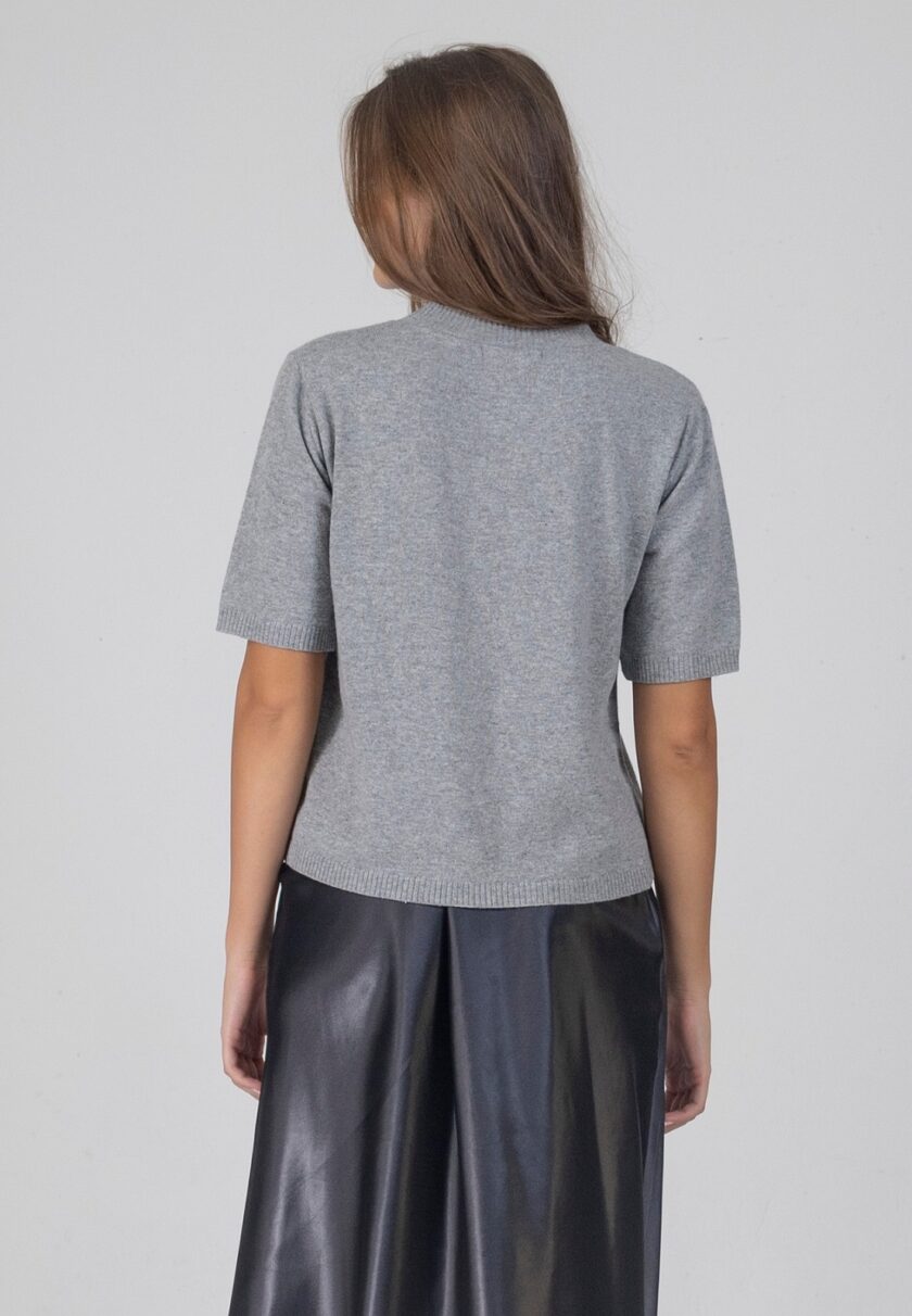 Τ-shirt με κασμίρι medium grey lovebyhands.gr